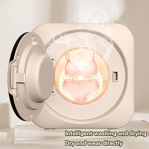 Miniatura 5 de Mini lavadora y secadora portátil 2 en 1, lavadora de tambor frontal totalmente automática montada en la pared con panel de control LCD, para ropa