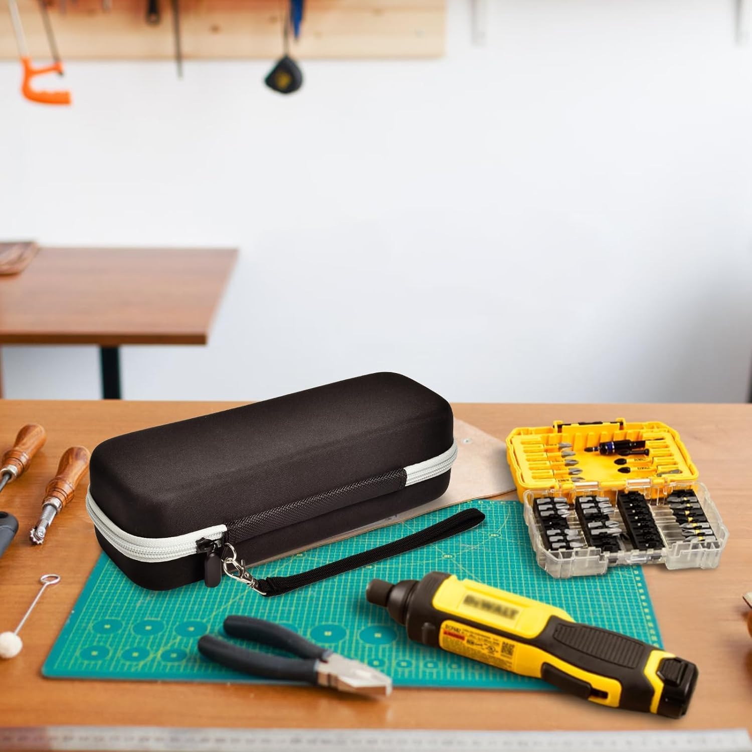 Case Compatible with DEWALT 8V MAX Cordless for Screwdriver Kit DWHT66719/ DCF680N2/ DCF682N1, Screwdriver Storage Holder with Mesh Pocket Fits for Dewalt Drill Tools & Battery Pack (Box Only) - Image 4