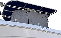 Vista 9 de Eliteshield Cubierta resistente para lancha con parte superior en T, se adapta a una consola central de 24 pies a 26 pies de largo con parte Gris