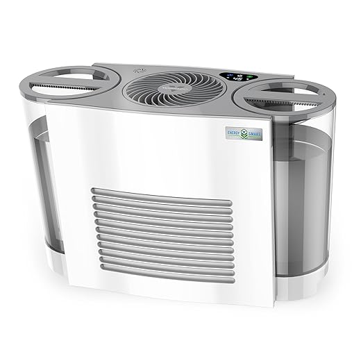 Vornado EVDC500 Energy Smart Evaporative Humidifier with Automatic Shut-off, 2 Gallon Capacity, LED Display, SimpleTank for Easy Fill and Cleaning, Dual Tank, Electronic Humidistat, 4 Fan Speeds