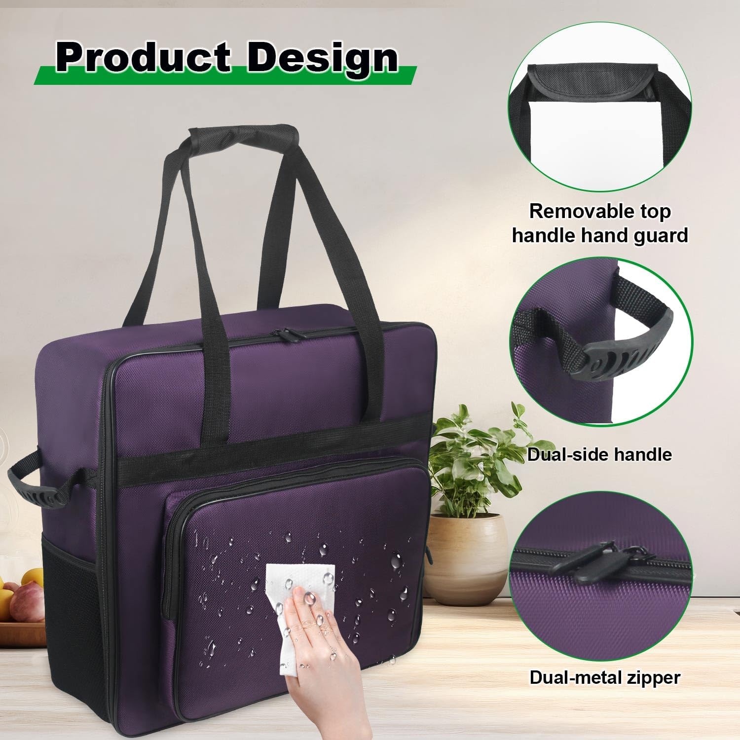 Carrying Bag for Ninja SLUSHi FS301 & FS300 Slushie Machine, Portable Outdoor Travel Carrier Bag—Thick Padded for Protection, Carry Case Accessories for Ninja Slushie (Plum Purple)