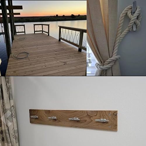 Miniatura 5 de Tacos de muelle de 4 pulgadas 46812162024, tacos de cuerda para muelle de barco, tacos marinos de hierro con accesorios para cubierta, decoración