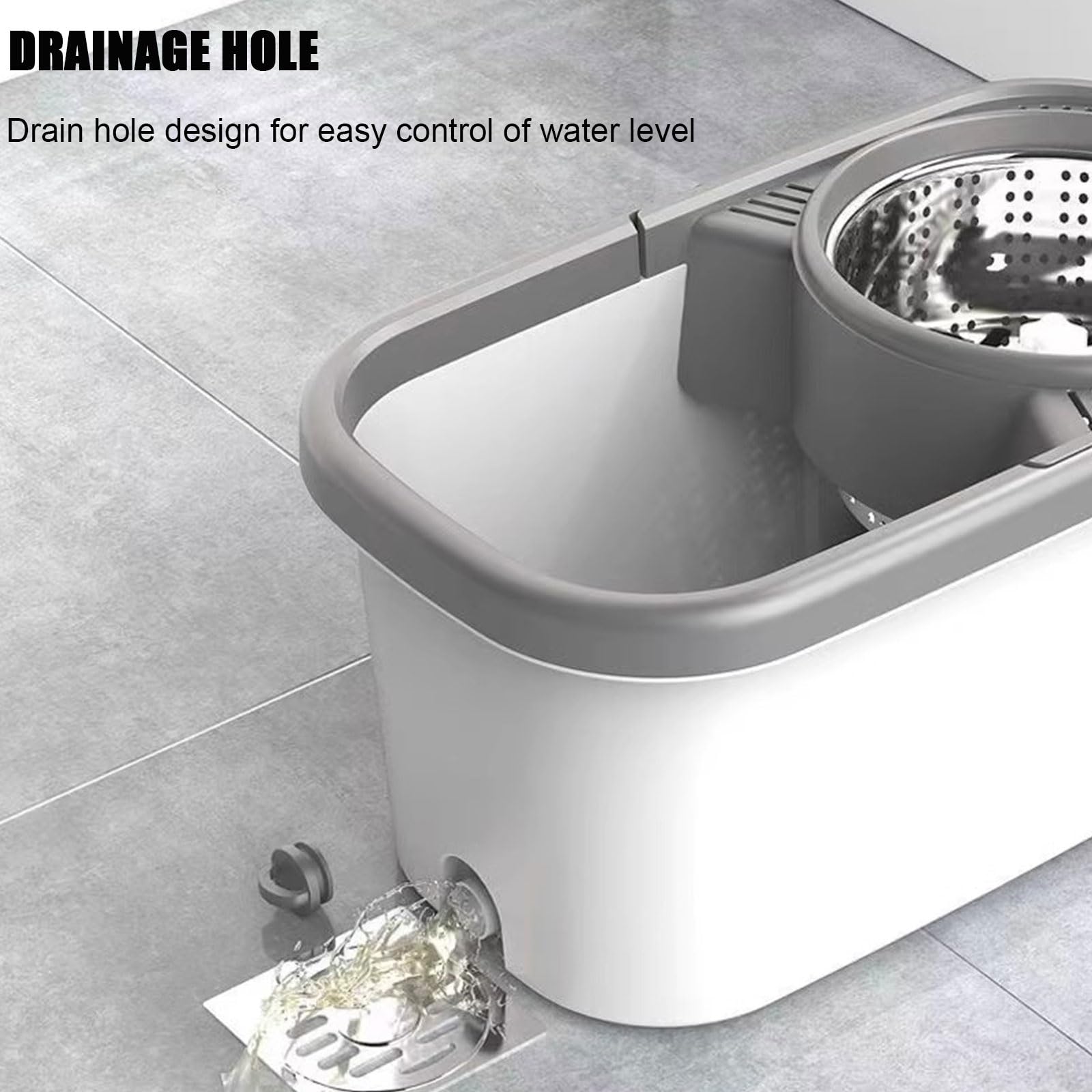 Este Juego de fregona giratoria y Cubo para el hogar - Sistema de Limpieza de Suelos con autoescurrido - Recambios adicionales de 5 Cabezales de fregona de Microfibra Lavables para la limpie