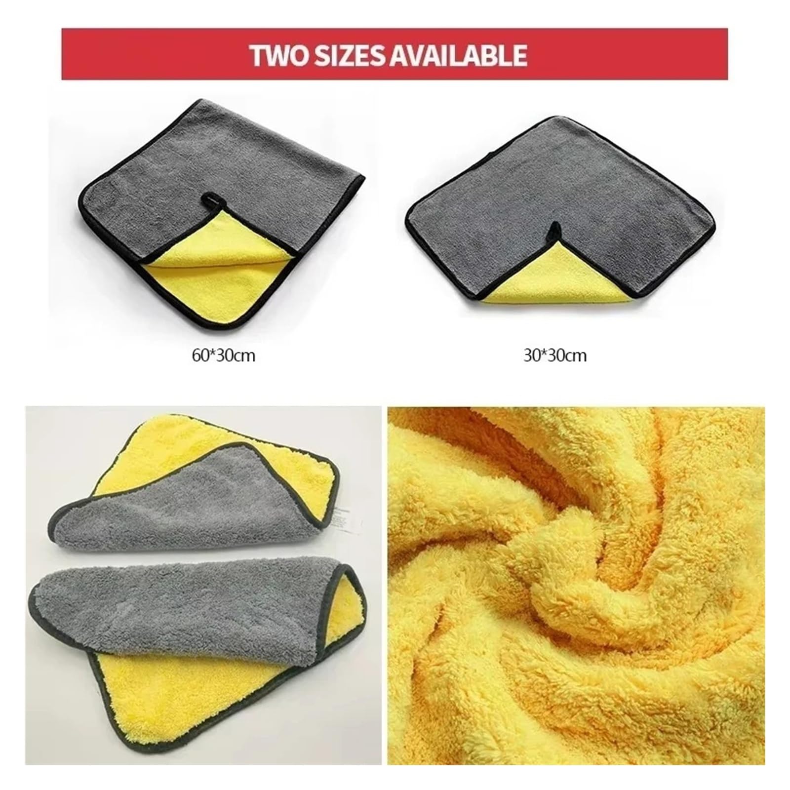 10-20PCS Fiber Cloth Absorbent Microfiber Towels for Car Detailing Home Cleaning Glass Kitchen Multi-Surface Care - Coral Fleece — view 3