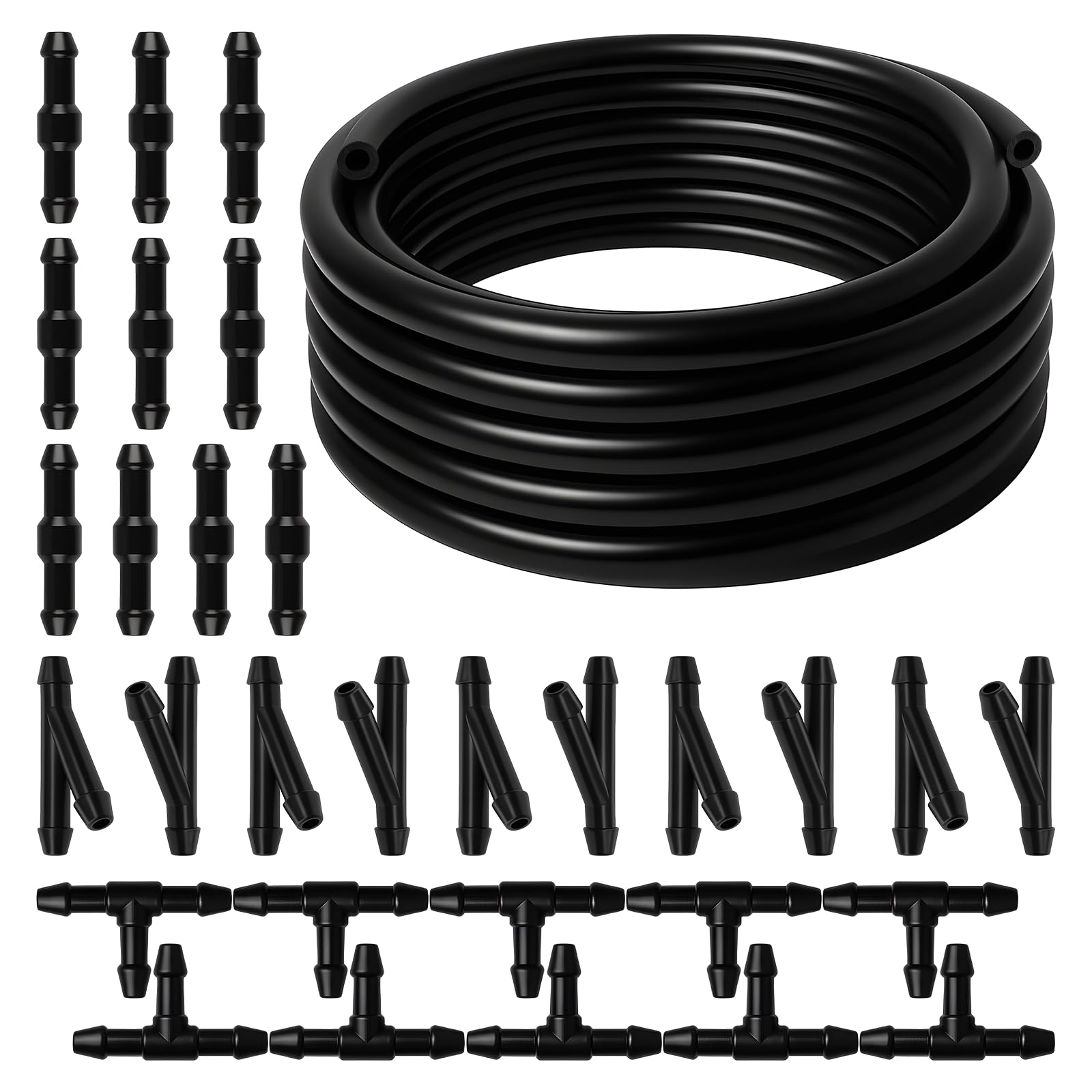 Complete 4M Windshield Washer Hose Kit: Durable Rubber Tubing & 30 Leak-Proof Connectors