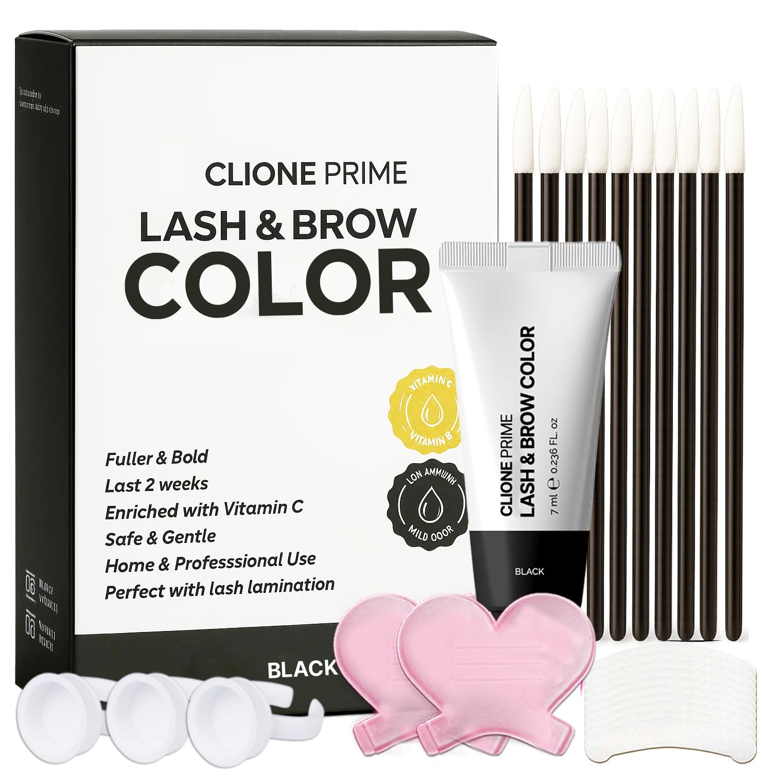 Korean Eye Brow Color Kit - Eye Lash Color Kit Brow Color for Eyebrows Lash Color Black