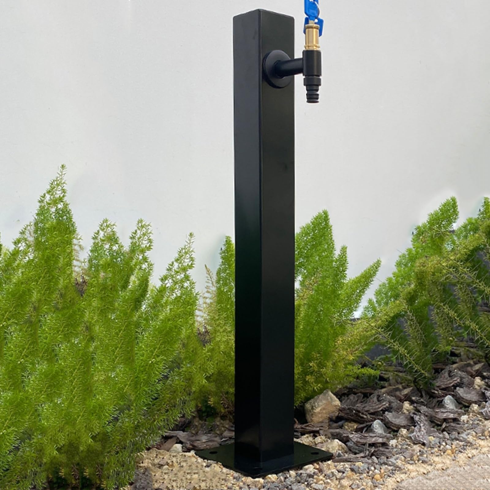304 Stahl Garten Wassersäule Brunnen Wasserspender Hydrant für Courard Irrigat Outdoor Wasserspiel (Schwarz 14x14cm)