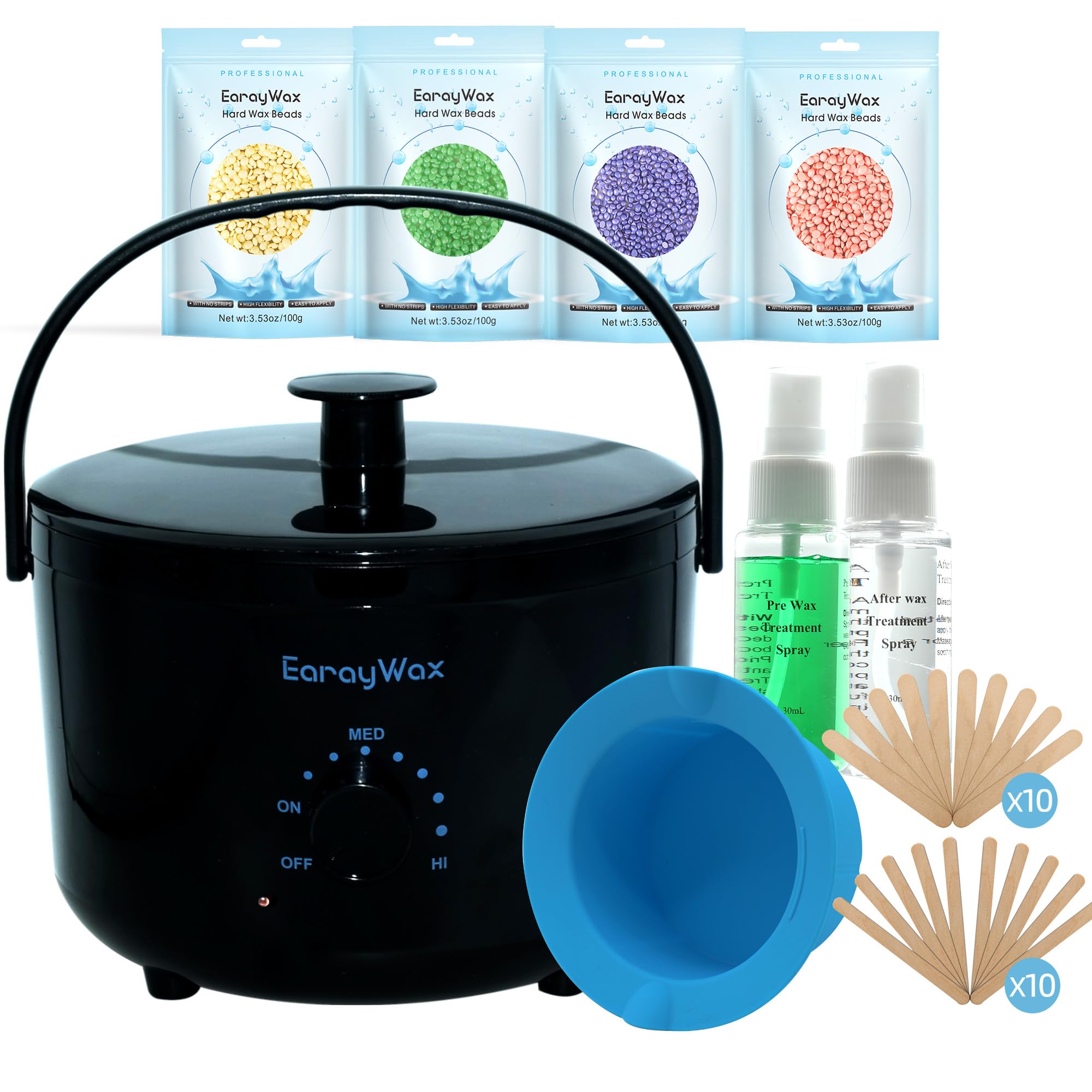 Waxing Kit für Frauen und Männer, Wachswärmer Haarentfernung zu Hause mit Perlen, mehrere Formeln zielen auf verschiedene Arten von empfindlicher Haut Körper, brasilianischer Bikini, Augenbraue
