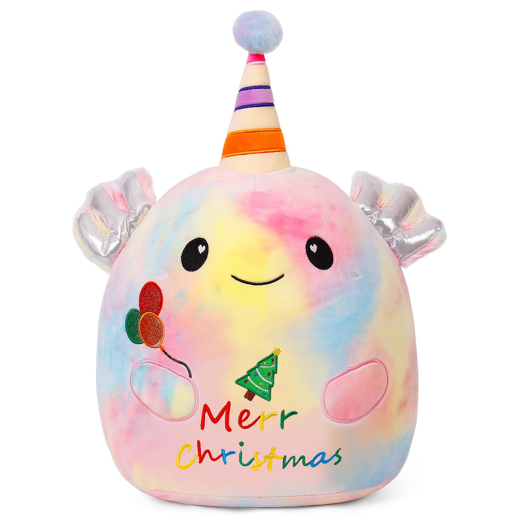 PopMeme 24 Inch Christmas Axolotl Plush Toy Stuffed Animal Soft Plush Pillow Christmas Decoration Gift