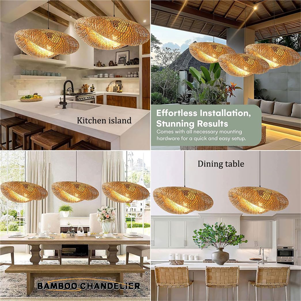 Lampadario Decorativo Per Sala Da Pranzo Lampadario Romantico A Nido D'uccello Costiero Con Paralume In Vimini A 2 Livelli, Lampadario A Sospensione In Stile Rustico E26