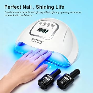 Jodsone U V Led ネイルランプ ベースコートトップコートセット、ネイル用ジェルポリッシュ用ネイルドライヤー 自動センサー&4タイマー付き