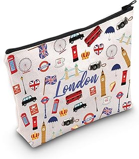London Travel Gift London Makeup Bag London Travel Toiletry Bag London Themed Zipper Pouch London Travel Souvenir (London Bag)