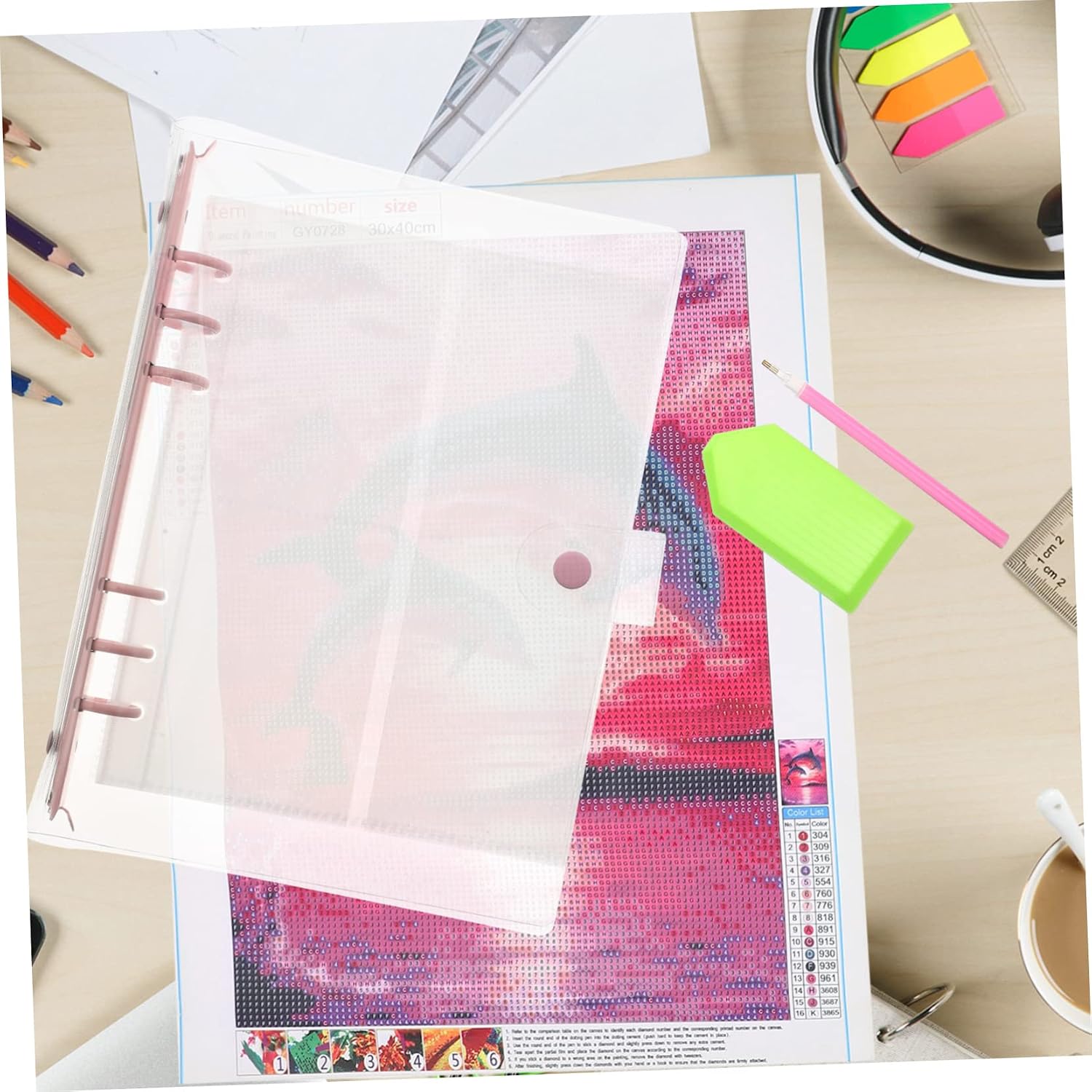 Veemoon DIY Rhinestone Storage Book for Bead Art 12 Pocket Organizer with Labels Bead Collection for Hobbyists and Enthusiasts