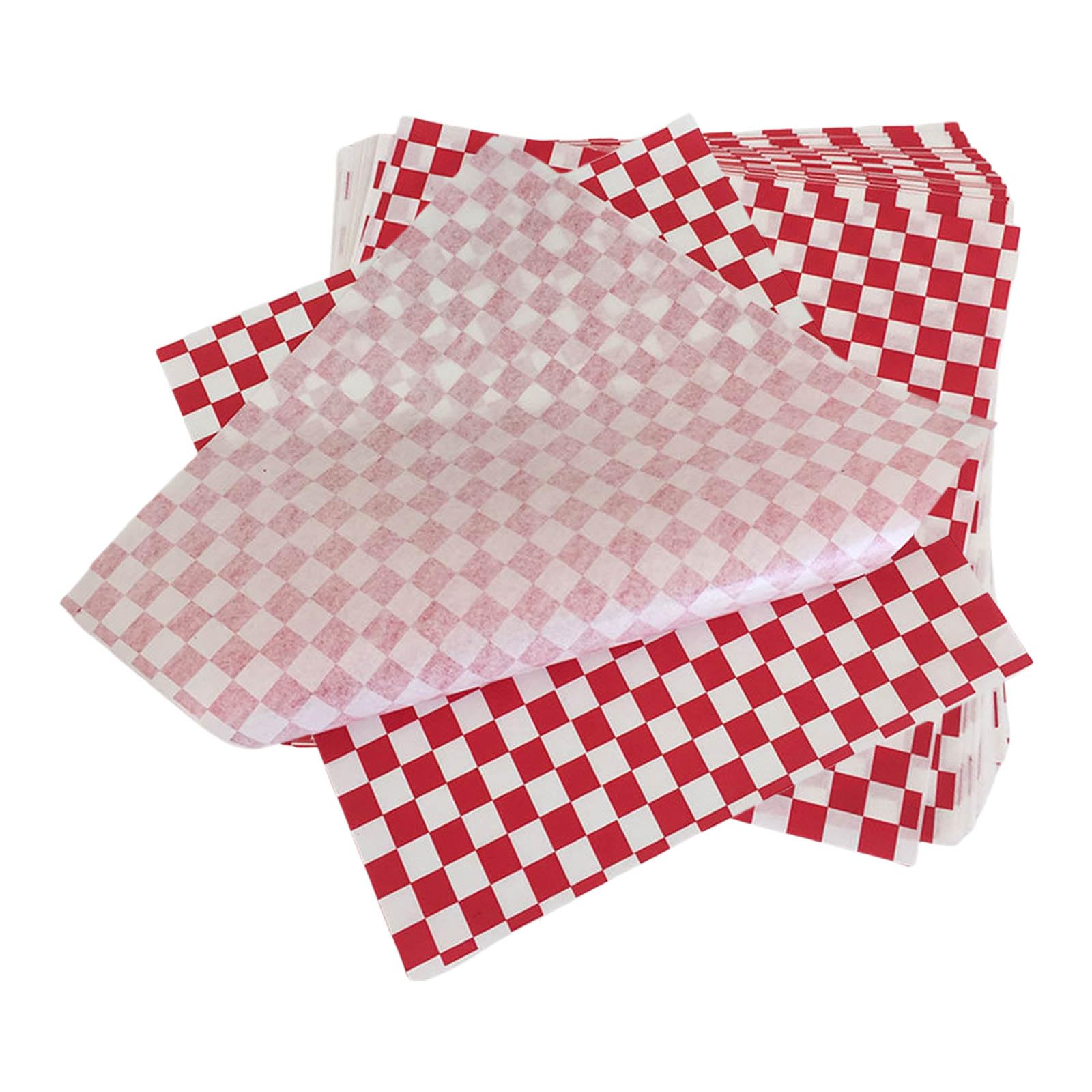Yhplxyuus 100PCS Checkered Greaseproof Paper Sheet Food Wrapping Paper Food Basket Liners for Sandwiches BBQ and Picnics Service Wraps