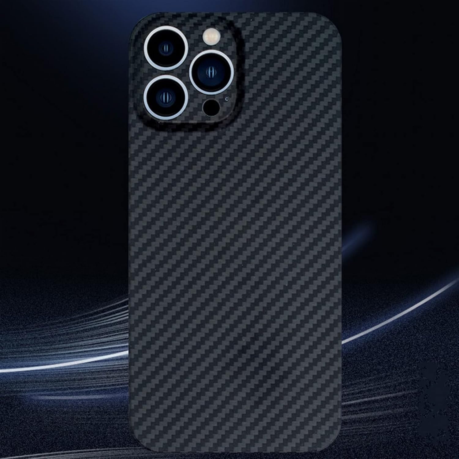 CZKE Ultra Thin Carbon Fiber case for iPhone 13Pro Max case Real Carbon Fiber Matte Aramid Slim Light Shockproof Case (Color : Blue, Size : for iPhone 13 Pro)