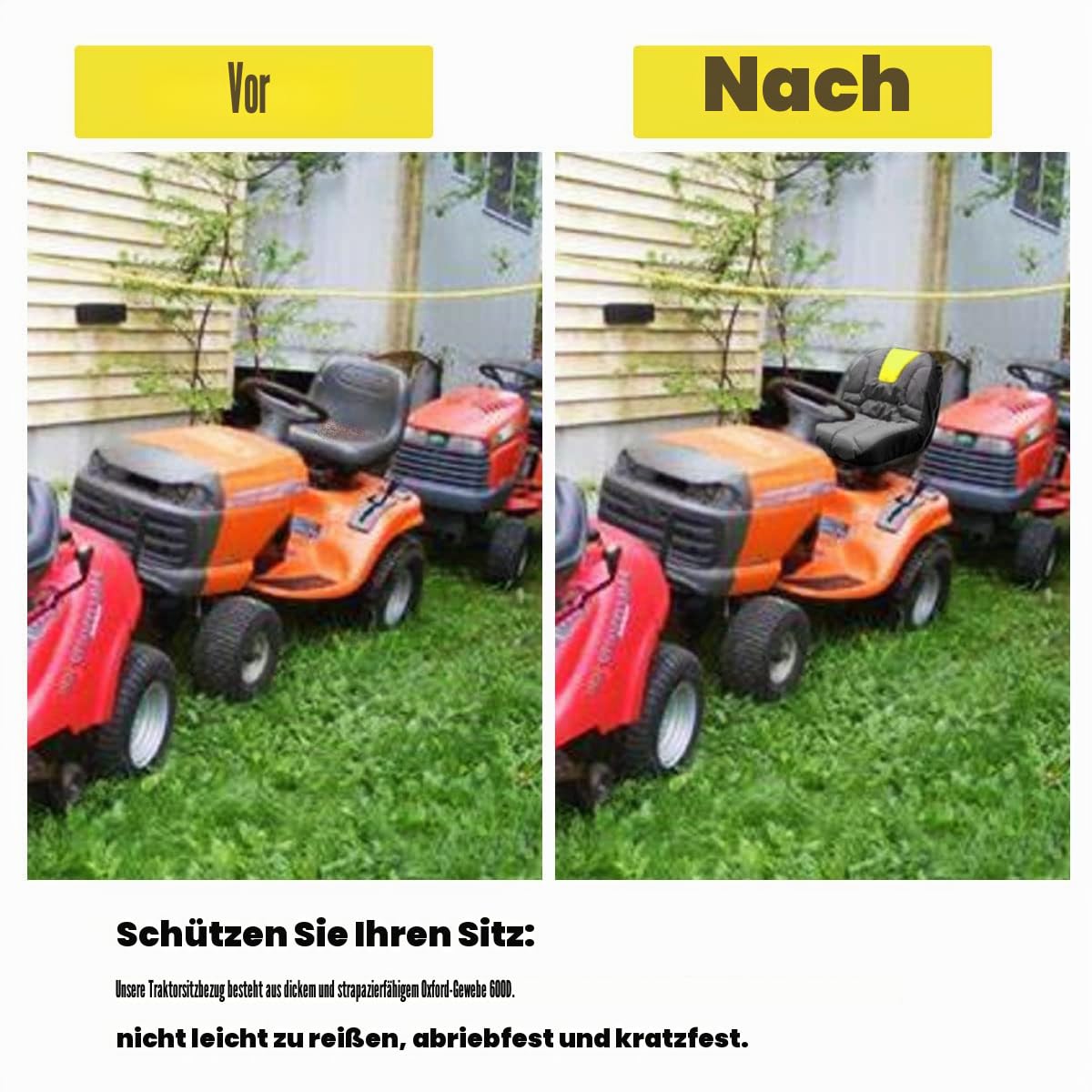 BeadChica Sitzbezug für Aufsitzmäher, kompatibel mit Husqvarna, Cub Cadet, John Deere, Craftsman, Kubota, Rasentraktor, Größe M
