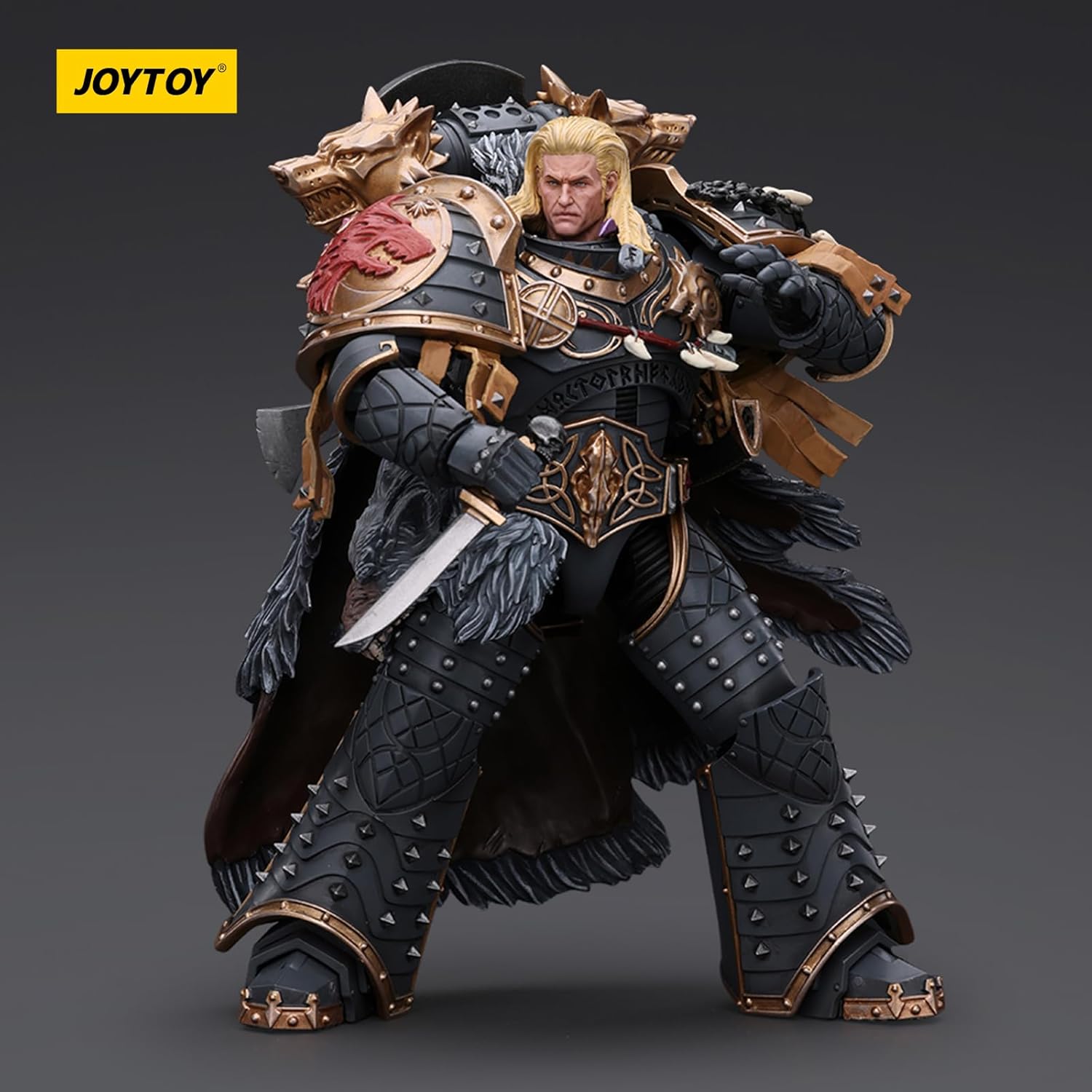 JOYTOY Warhammer 40k Space Wolves, Space Wolves Leman Russ Primarch of The VIth Legion 1/18 Action Figure Collectible Model Gifts, Dedicated to You who Extraordinary Collection Taste