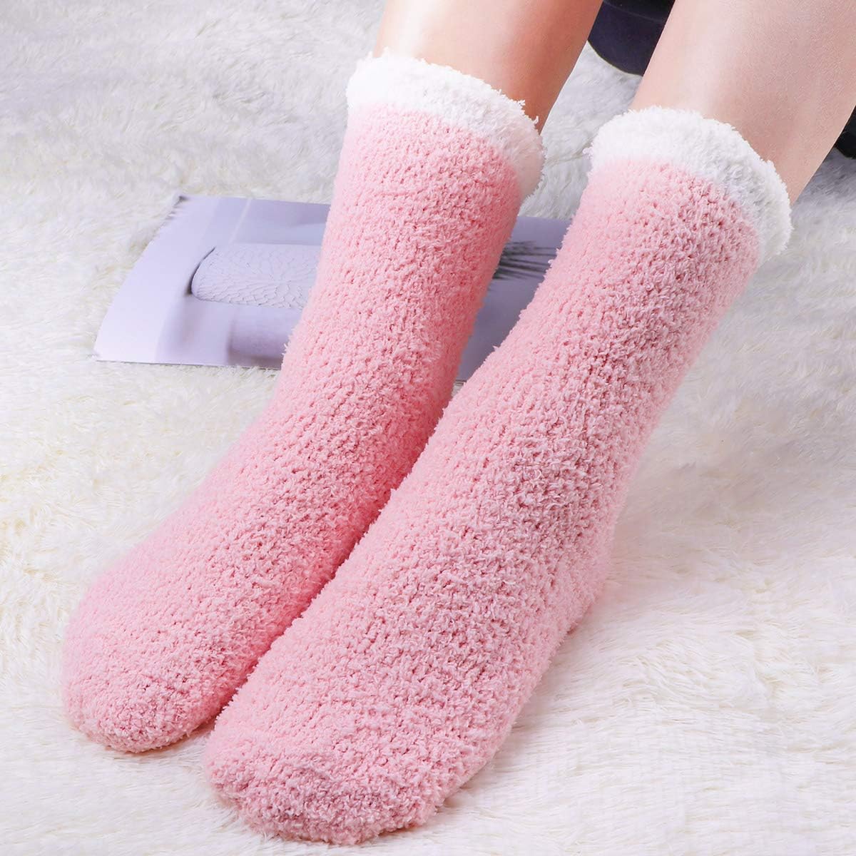 Fuzzy Socks for Women Girls,Cozy Gifts for Birthday Christmas,Soft Fluffy Warm Socks for Winter - Image 3