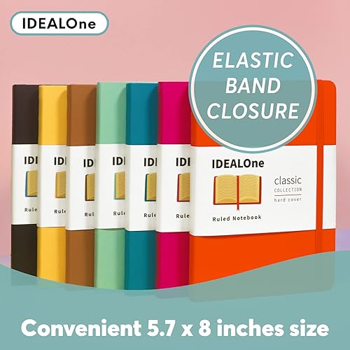 Miniatura 4 de IDEALOne Cuaderno de Tapa Dura Rayado  A5 (5.7 x 8), Cuadernos de Diario de Reglas Universitarias, 160 páginas, Papel Grueso de 100GSM, Diario para