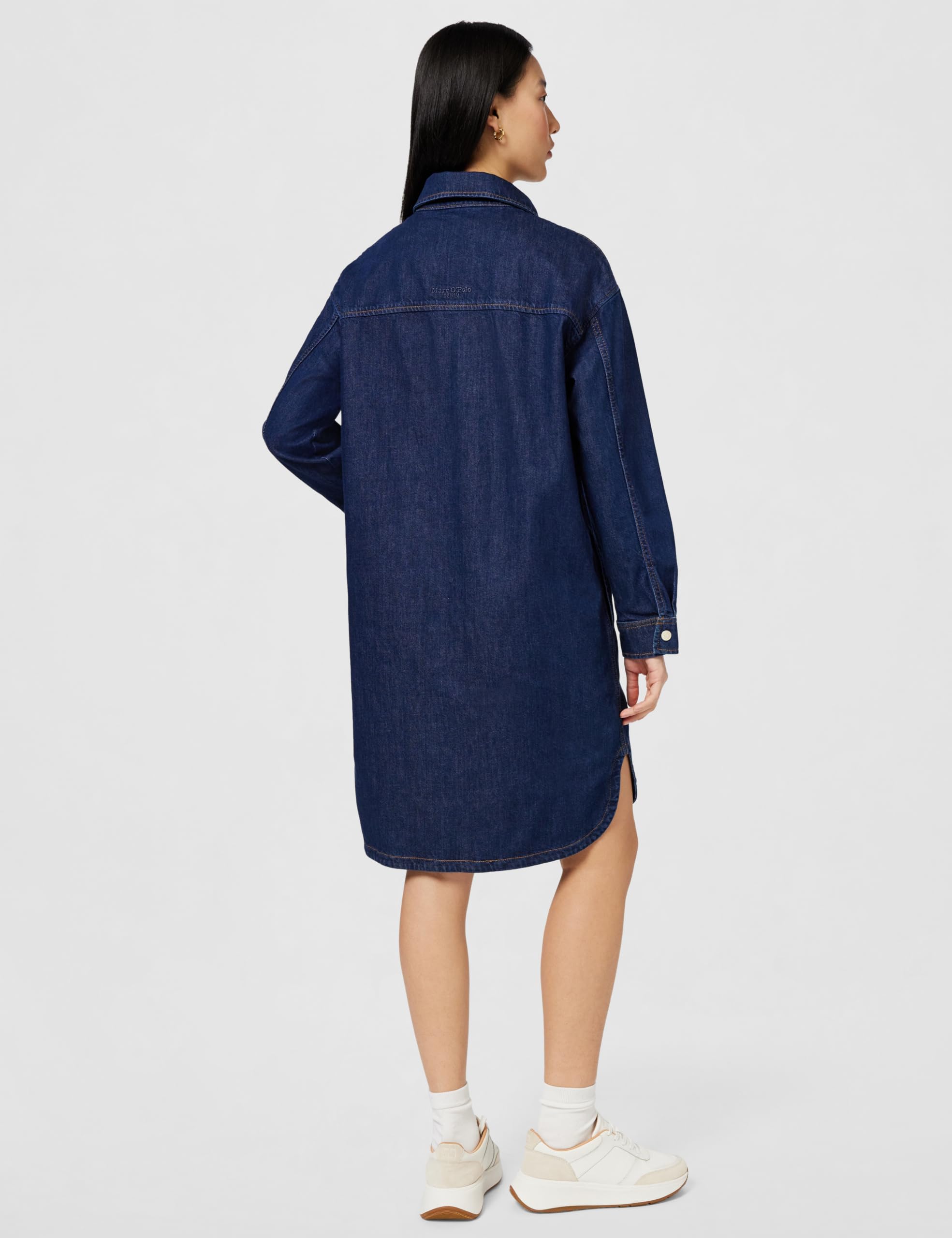 Marc O'Polo Denim Damen Cordkleid aus Bio-Baumwolle Oversize Fit, Blau (Dark Blue Multi 21), XS