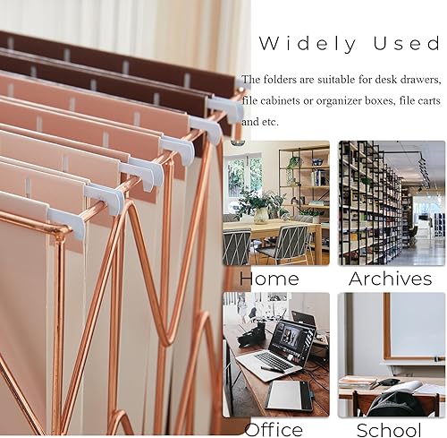 Miniatura 4 de Y YOMA Paquete de 6 carpetas colgantes degradadas tamaño carta, carpetas colgantes decorativas, bonitas carpetas organizadoras para archivadores,