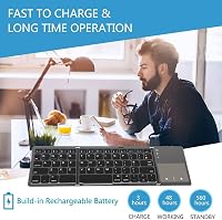 seenda Összehajtható Bluetooth Billentyűzet Érintőpaddal - 2 az 1-ben (Bluetooth + USB) Újratölthető AZERTY Hordozható Billentyűzet PC/Table 2