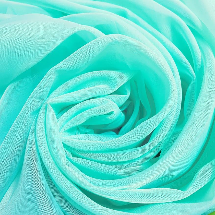 Megachest Wedding Voile Fabric 58 Inches Wide DIY Material (sea-Foam Green, 10 Meters Long) — image 1