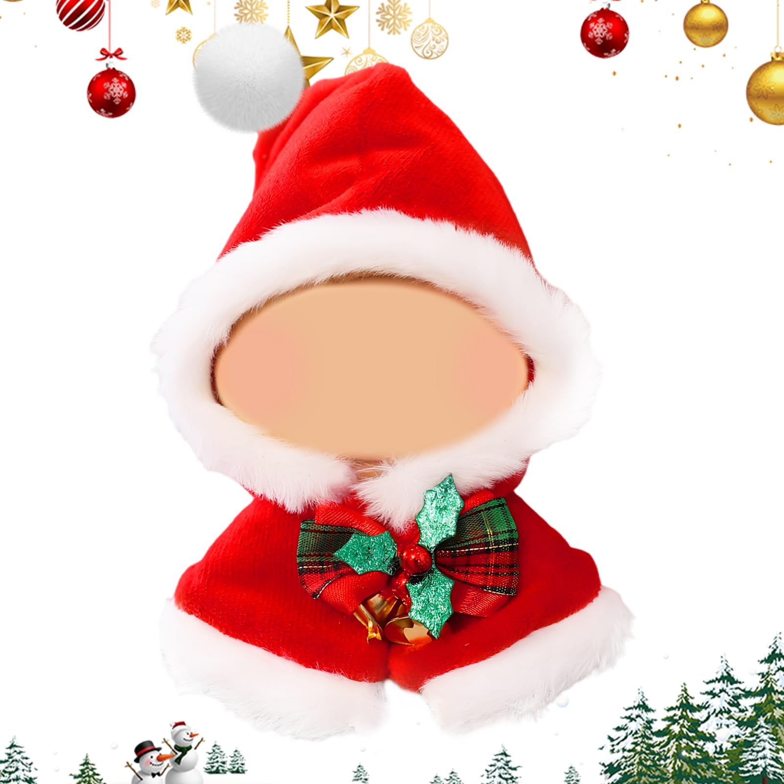 Bekleidung für 17cm Plüsch, Puppenkleidung Weihnachten, Weihnachten Puppe kostüm, Kuscheltier Kleidung Outfit nur Bekleidungs zubehör für 17cm Plush Bekleidung, Ankleiden