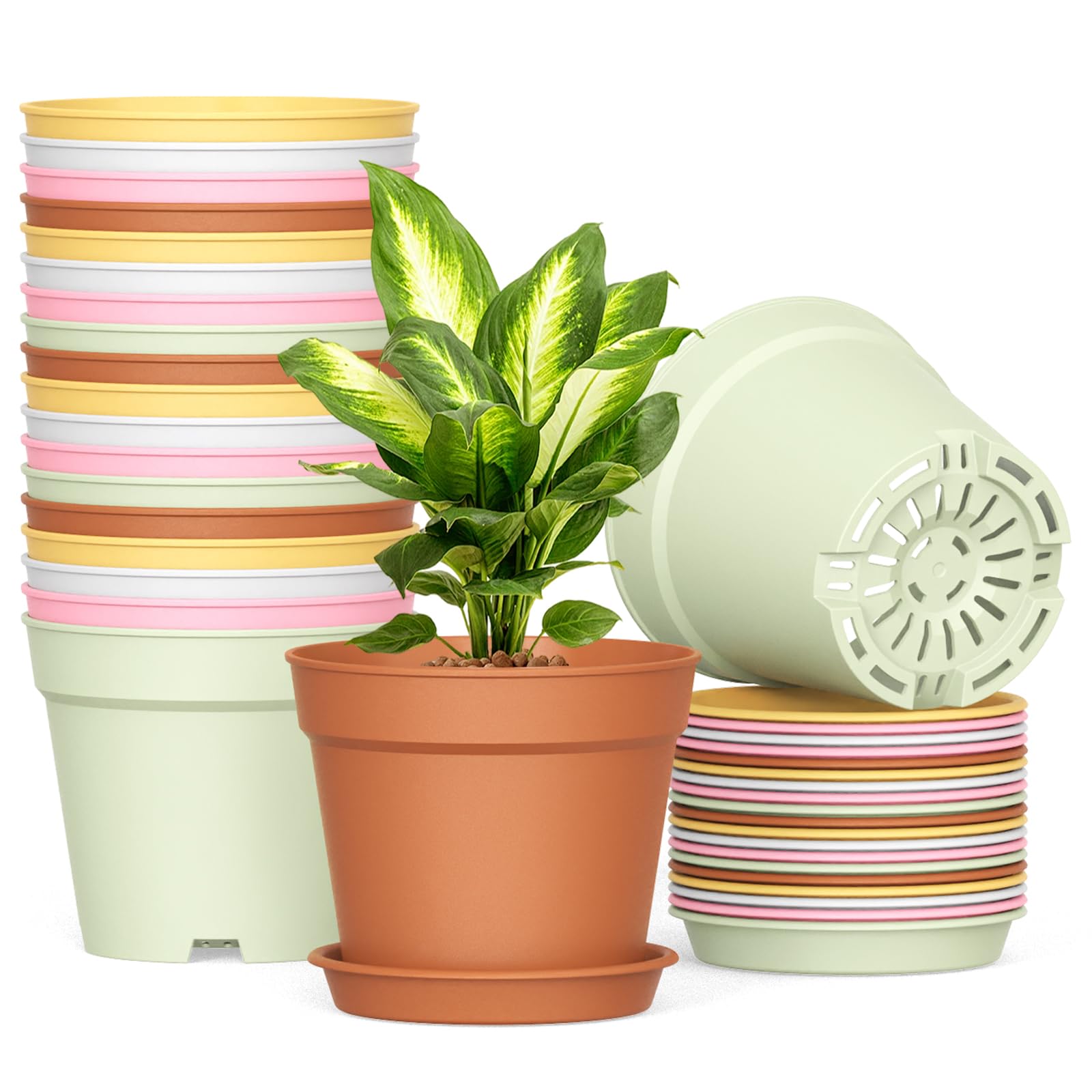 SwinDuck 20 Pack 6 Inch Plant Pots