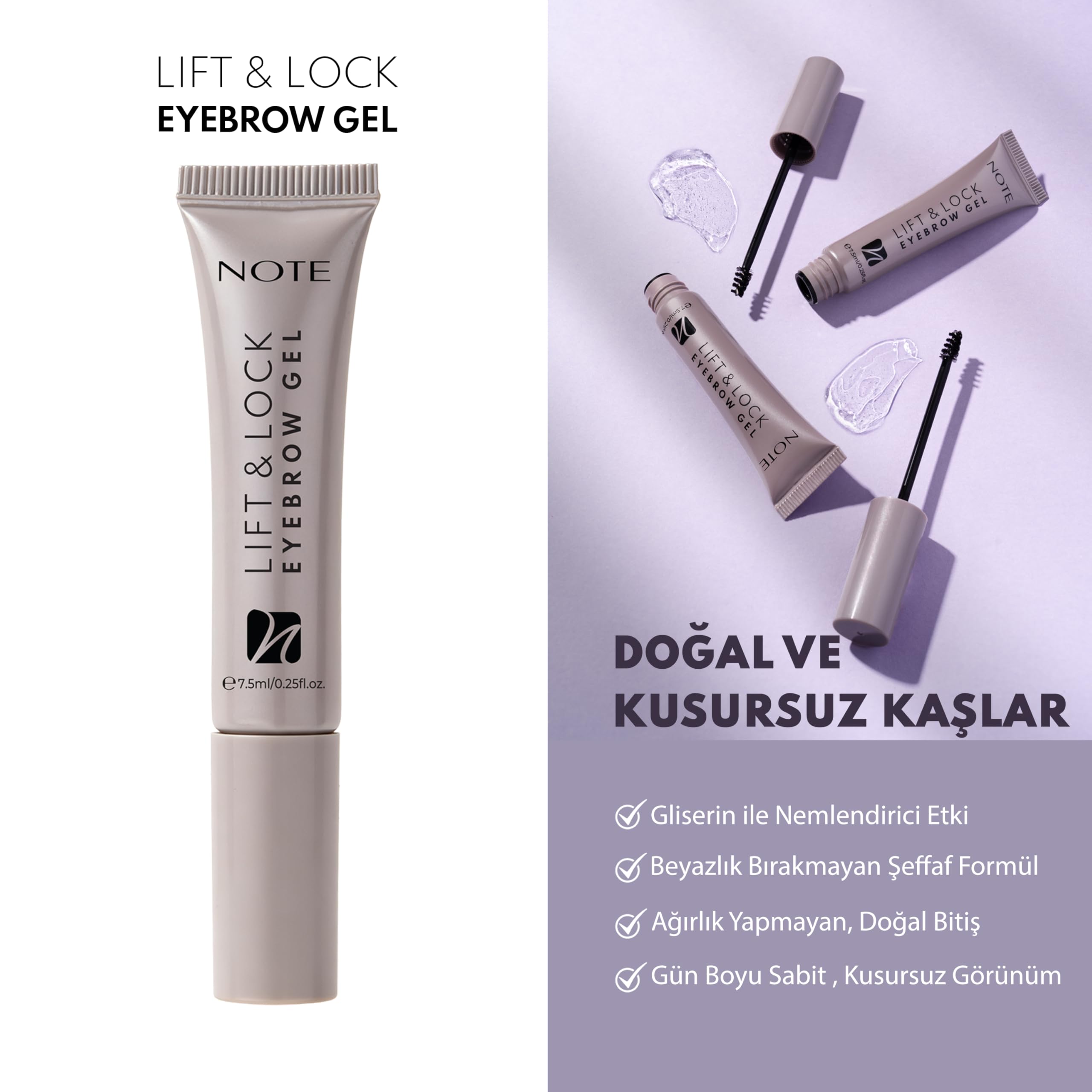Note Lift & Lock Eyebrow Gel Şeffaf Kaş Sabitleyici Jel