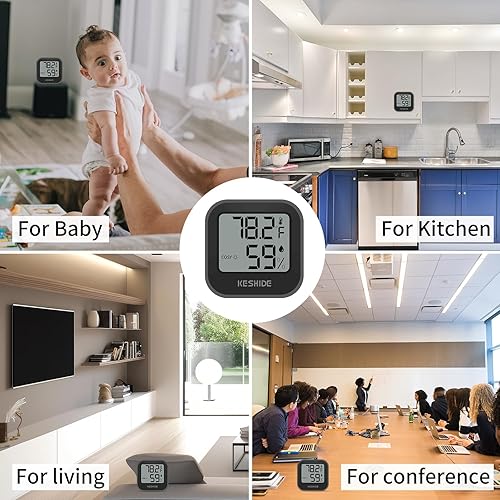 Miniatura 5 de Termómetro higrómetro digital para temperatura ambiente, medidor de humedad, termómetro interior, calibración de precisión, sensor de temperatura