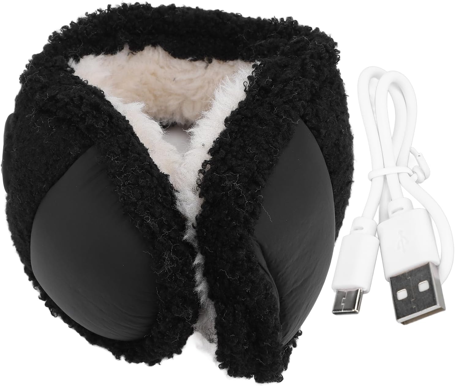 plplaaoo Electric Heating Ear Muffs Plush Anti Freezing Foldable Rechargeable Soft Winter Outdoor Ear Warmer for Travel and Work with 3 Level Temperature Control for Women and Men