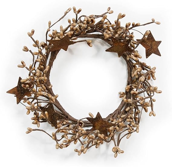 CWI Gifts Pip Twig Star Wreath Rings Decorative Candle