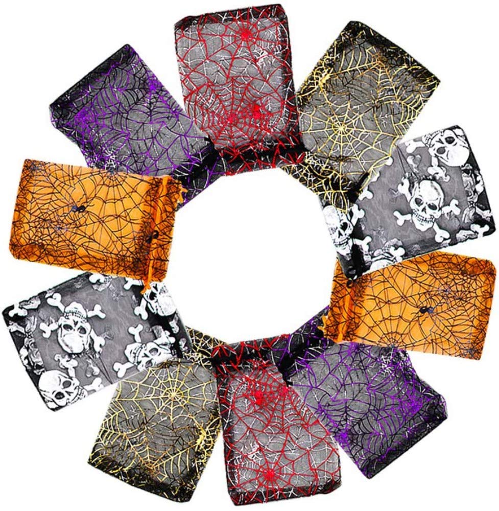 Lifreer 50PCS Halloween Candy Bags, Halloween Sweet Bags Organza Bag — image 1