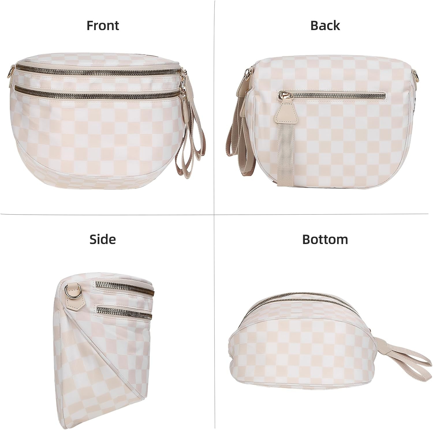 Titosha Oversized Nylon Bum Bags for Women Crossbody, Adjustable Strap Black Crossbody Bag Large Fanny Packs Sling Bag