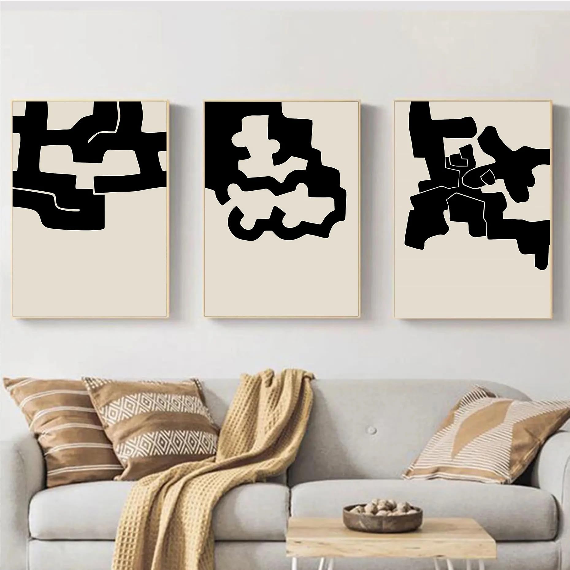 SOBMQ Poster-Abstract Minimalist Geometry Artwork Poster Canvas Painting Modern Wall Art Print Pictures For Living Room Bedroom Home Decoration-50 * 70cm-3PCS (No Frame)