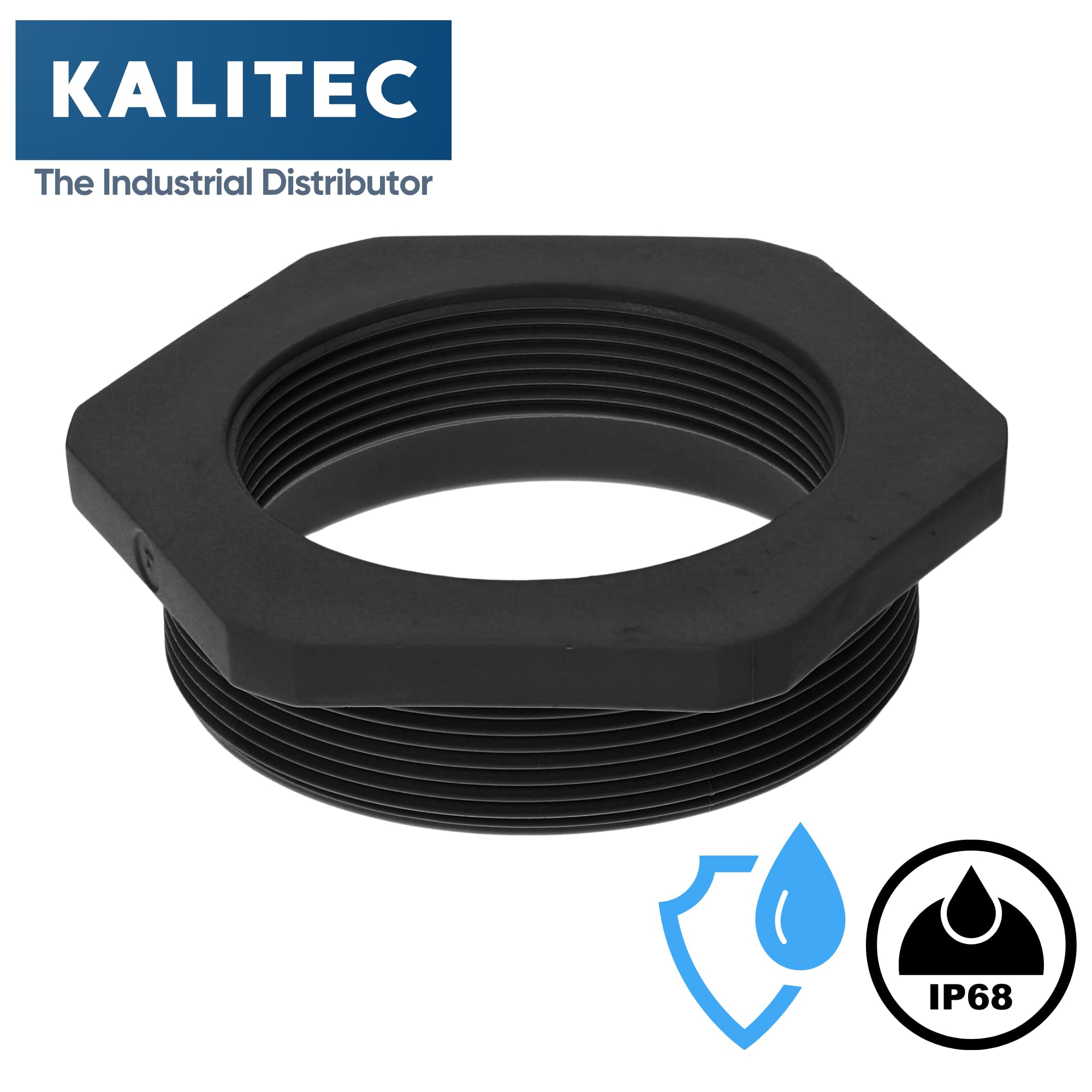 Kalitec G6635010 Riduzione M63/M50 Plastica Nero I Riduttore Passacavo esagonale I M50 Filettatura interna I M63 Filettatura esterna I IP68