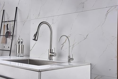 Miniatura 6 de Apaix Grifo de agua potable de acero inoxidable cepillado, grifo purificador de agua de cocina para sistema de filtración de agua de ósmosis inversa