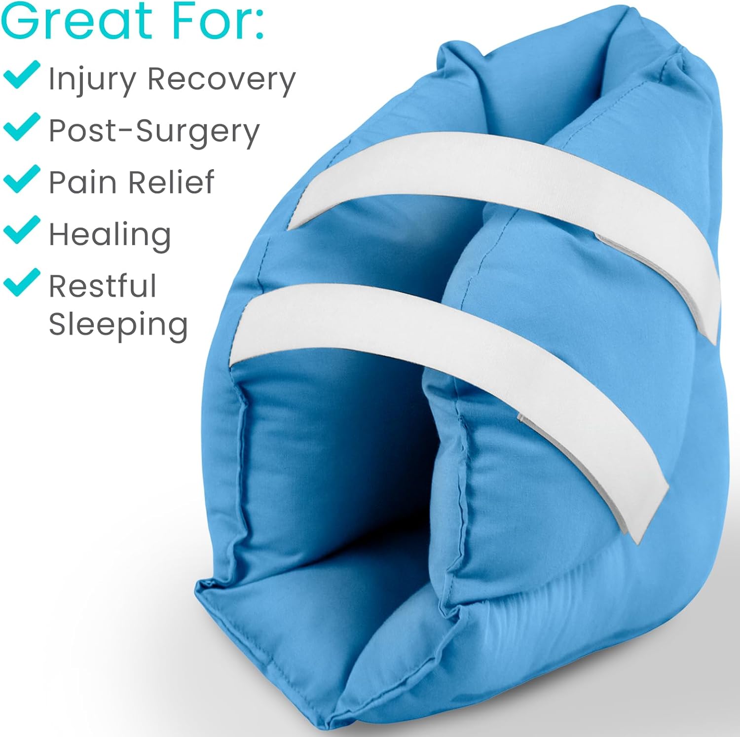Xtra-Comfort Heel Protector Cushion (Pair) - Foot Boot for Swollen Feet, Sore Ankles, Pressure Ulcers, Sleeping and Recovering Post Surgery - Elevator Leg Rest Protection for Pain Relief - Washable
