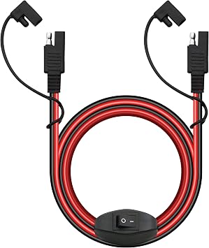 YACSEJAO 12V SAE to SAE Quick Release Adapter 16AWG 6.6FT SAE to SAE Connector Harness with On/Off Switch Quick Release Quick Disconnect
