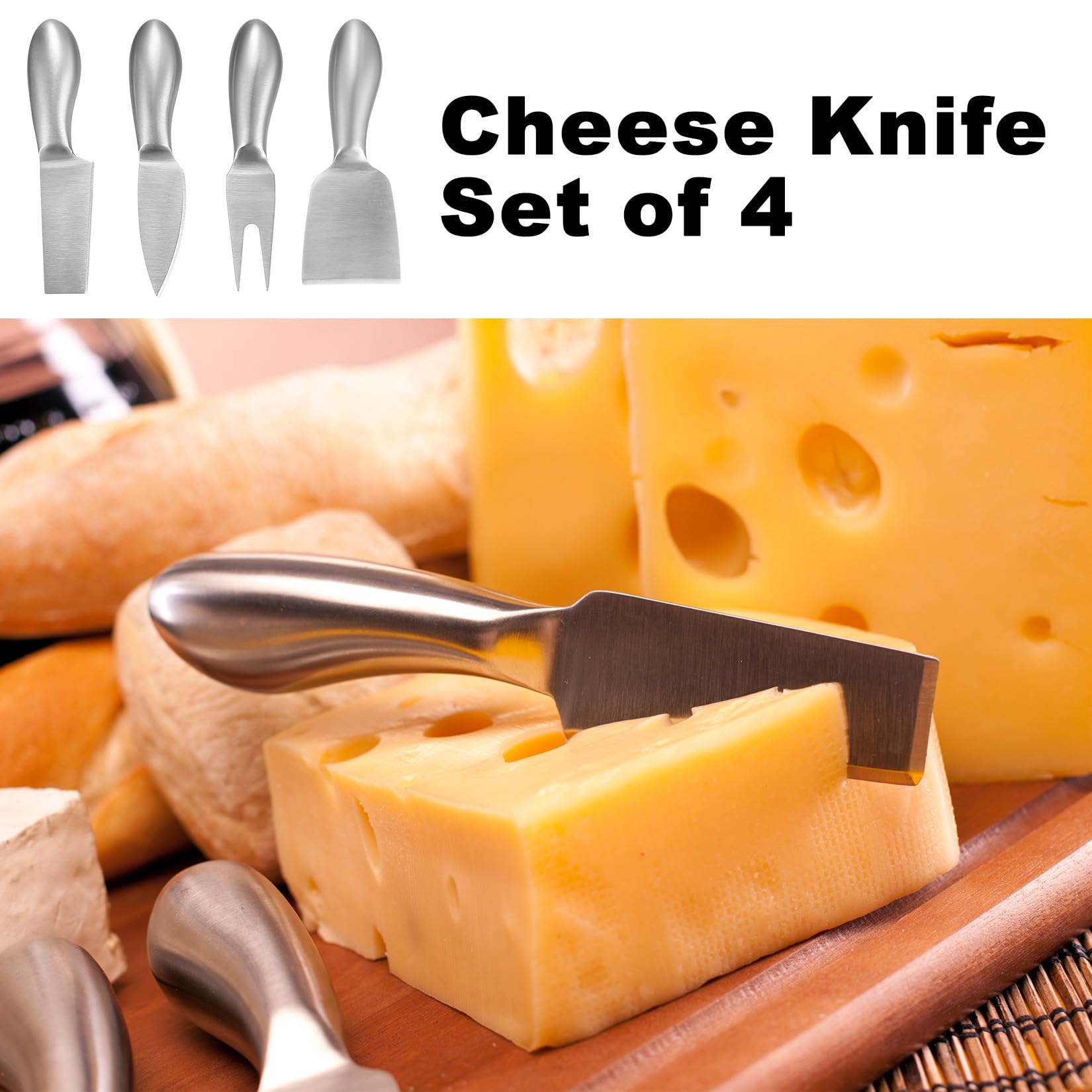 4-tlg. Käsemesser-Set Aus Edelstahl – Für Alle Käsesorten & Desserts
