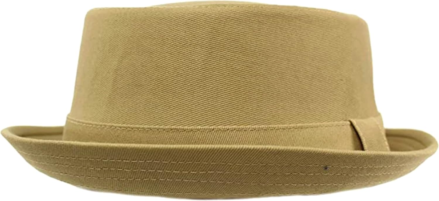 Men's Everyday Cotton All Season Porkpie Boater Derby Fedora Sun Hat