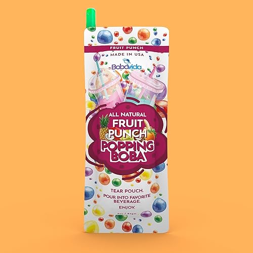 Miniatura 2 de BOBAVIDA Fruit Punch Popping Boba - 10 paquetes de Boba con pajitas para bebidas, postres y aderezos para alimentos, perlas de Boba sin OMG