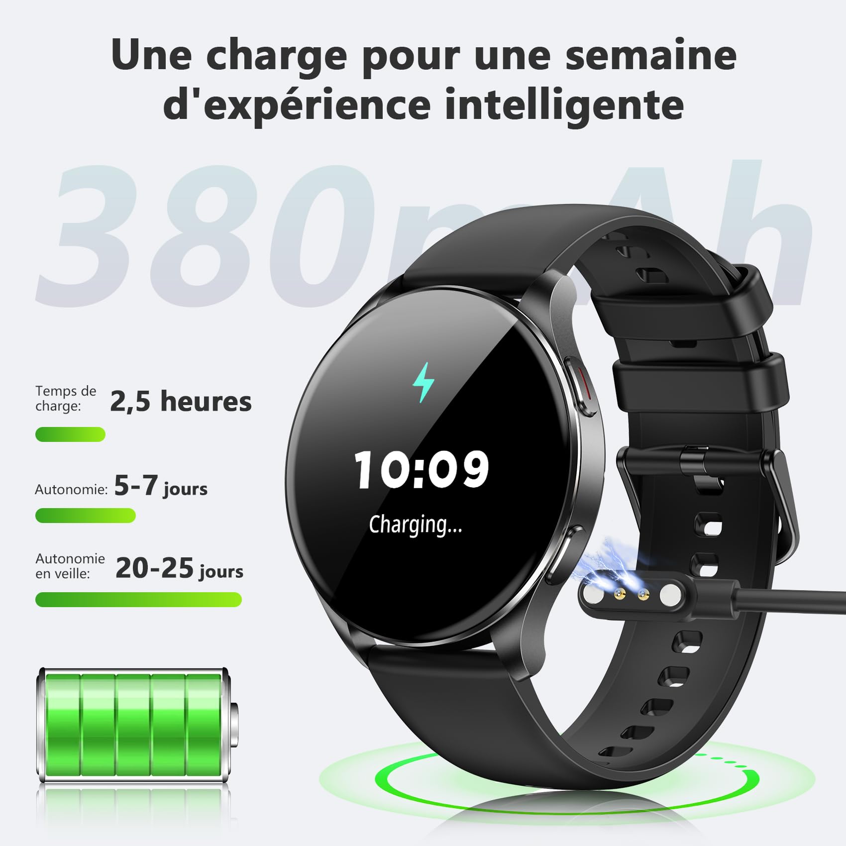 Blackview Montre Connectée Smartwatch Hommes Femmes - Écran AMOLED 1.43", Appels Téléphoniques Directs, Moniteur Fréquence Cardiaque 24/7 et Sommeil, Compatible Android iOS, Montre Sport Étanche IP68