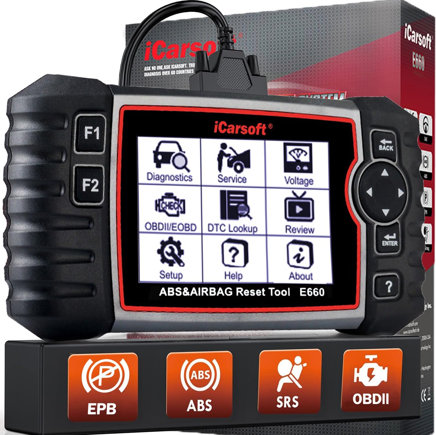 iCarsoftE660 ABS+SRS+SAS+EPB+OBD II Diagnostic Tool