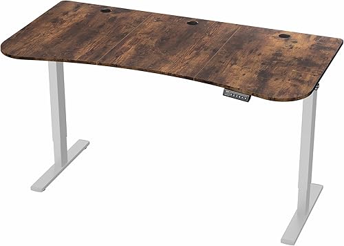 Vista 515 de VIVO DESK-KIT-1W6G - Escritorio eléctrico de pie de 60 x 24 pulgadas, ajuste de altura de memoria, serie 1B, parte superior de nogal oscuro de una