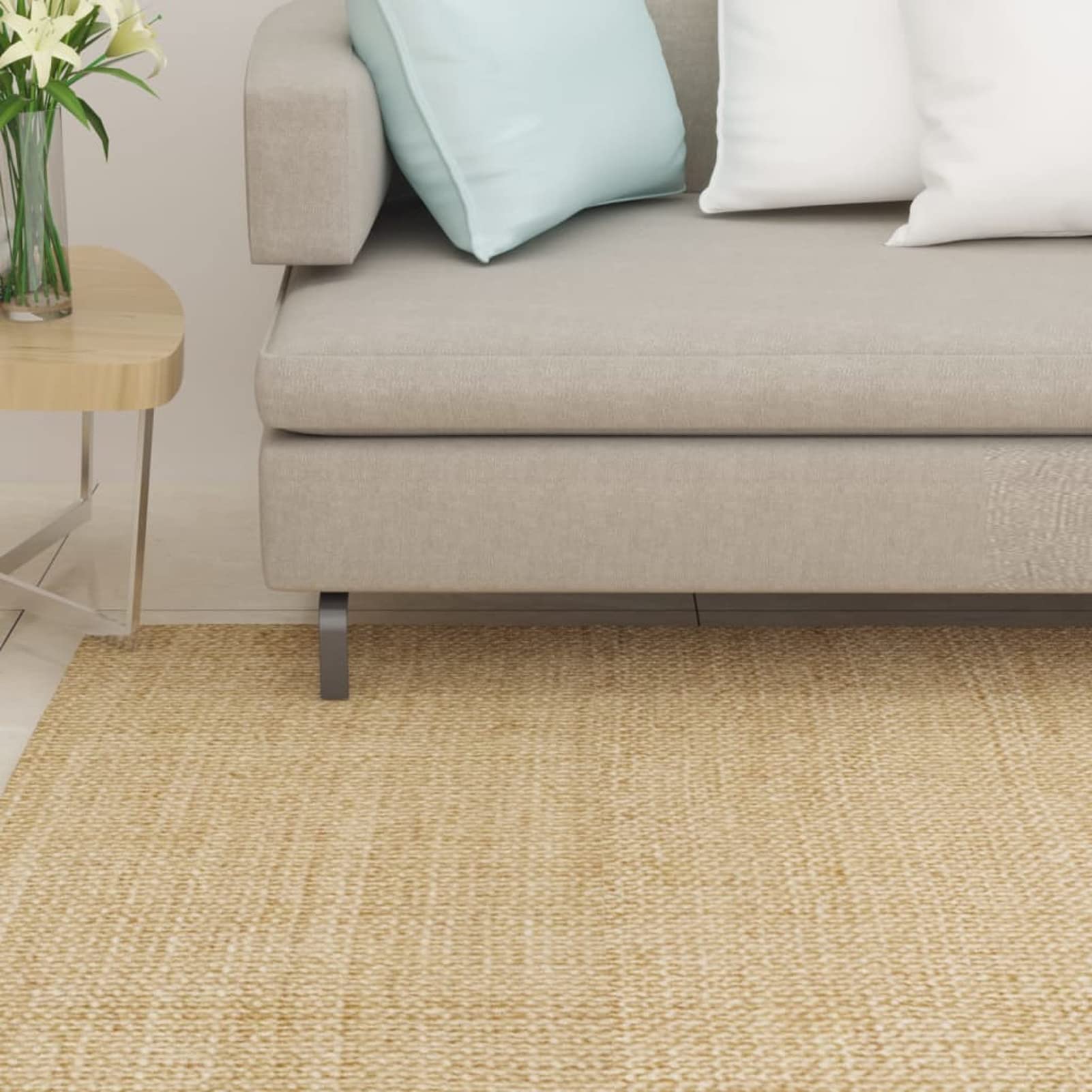 Grand tapis salle de bain en sisal naturel pour ambiance spa