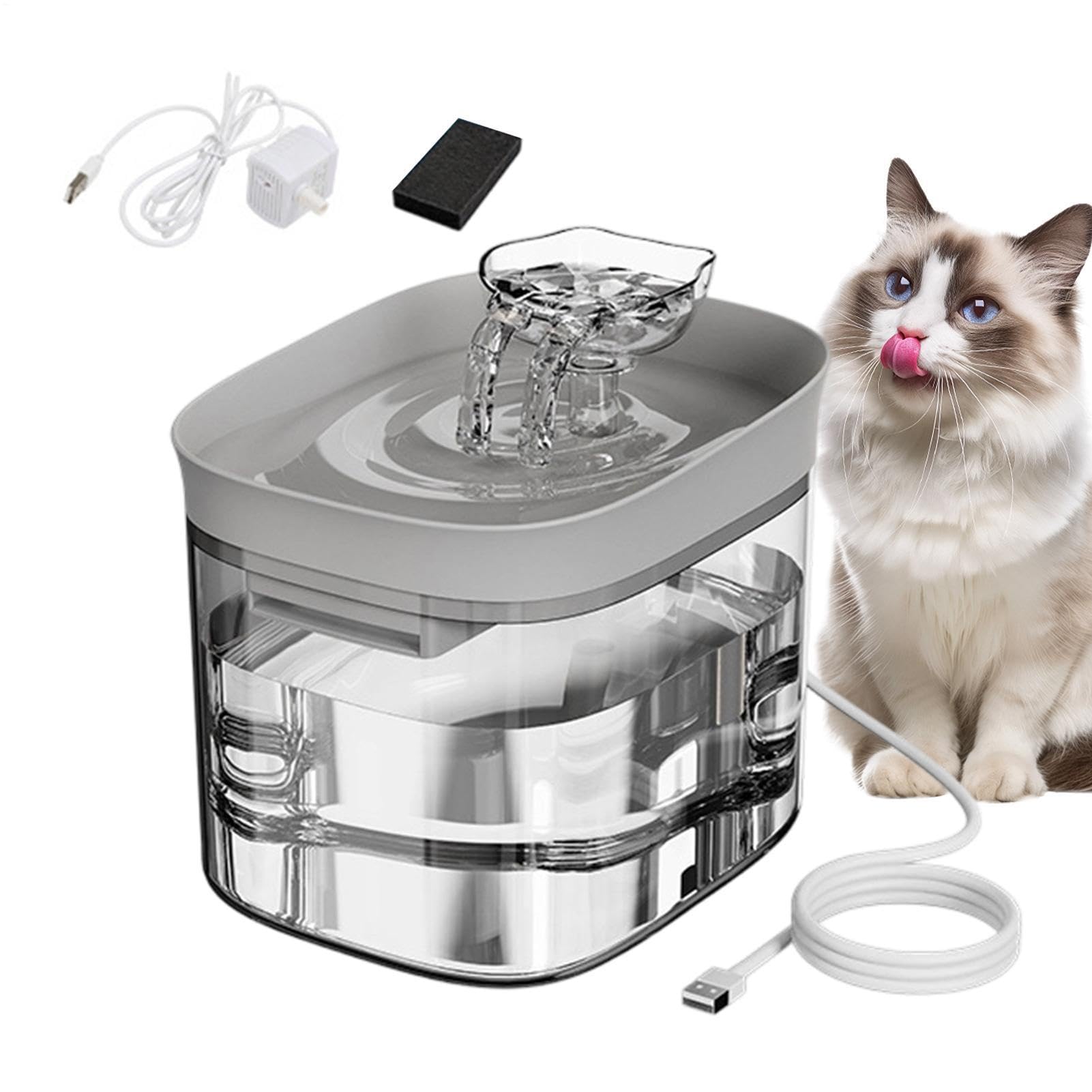 Abreuvoir chien 1,8 L et fontaine à eau automatique pour chat en appartement ou maison
