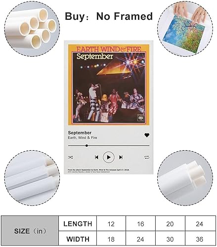 Miniatura 2 de MALOOS Póster de lienzo con diseño de Tierra, viento y fuego de septiembre, pintura decorativa para pared, sala de estar, dormitorio, decoración,