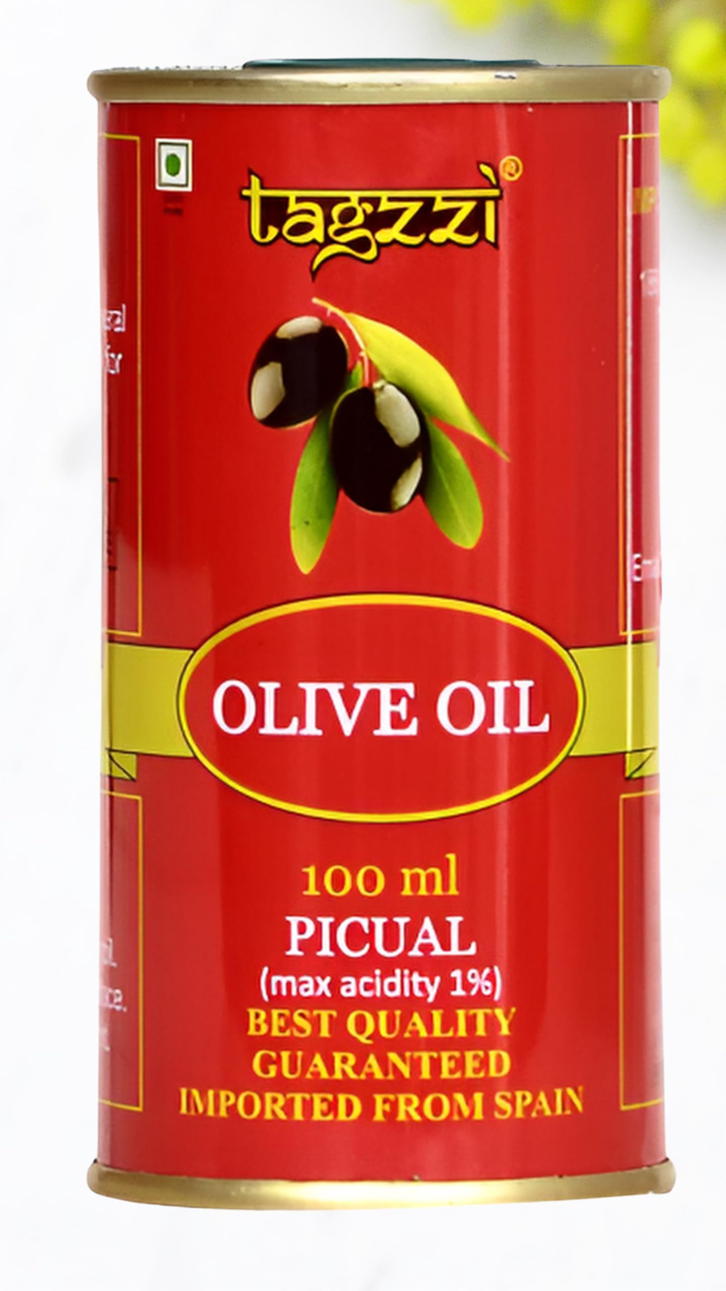 Tagzzi Olive Oil for Baby Massage| Red Olive Oil Tin | Gentle Baby Massage Oil | Imported from Spain for skin, hair and body massage (100 ml) (1)